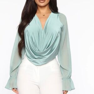 Cream Bodysuit/ blouse (NWT)